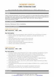 cable technician resume samples