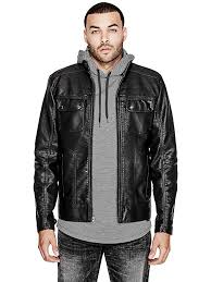 Affiliate G By Guess Men S Sleek Faux Leather Jacket Faux Leather Jacket Men Leather Jacket Outfit Men Leather Jacket Men Style