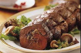 The serving dish was wiped clean by our party of 5. Gorgonzola And Mushroom Stuffed Beef Tenderloin With Merlot Sauce Recipe Beef Recipes Beef Tenderloin Recipes