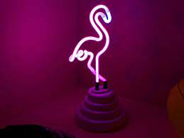Glow night and bright electric flamingos bar emblem. Flamingo Neon Lamp Neon Lights Coolgift