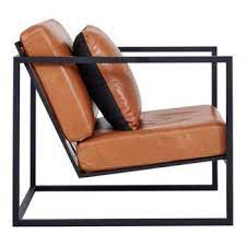 modern designer stanley armchair black metal frame leather seating leather chair leather accent chair comfy leather chair