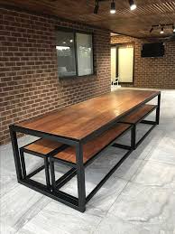 Today Vintage Industrial Style S Blog Decided To Select The Top 5 Blue Vintage Dining Industrial Dining Table Dining Table With Bench Minimalist Dining Room