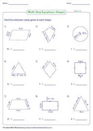 Find The Sides Of The Geometrical Shapes Based On The Multi Step Equations Multi Step Equations Multi Step Equations Worksheets Solving Linear Equations