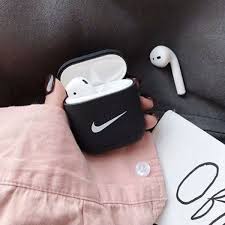 Air Pods With Nike Case Black In 2020 Cute Ipod Cases Earbuds Case Phone Case Accessories