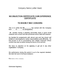 Free application for job experience certificate template. Noc Experience Certificate