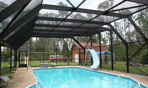 The pool is heated at all times to a comfortable 88 degrees by both a heat pump and solar panels. Pool Screen Enclosure Screenmobile Com