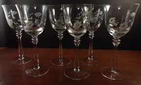 Order etched or engraved wine glasses for an elegant promotional gift. 6 Mikasa Crystal Water Goblet Glasses Just Flowers Pattern Etched Floral 8 1 4 Mikasa Elegantstemware Crystal Stemware Mikasa Crystal Stemware