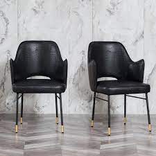 Upholstered dining chairs with black legs. Upholstered Dining Chair Black Faux Leather Dining Chair High Back Dining Chairs With Arm Metal Leg