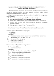 Korelasi product moment pearson a. Doc Rumus Korelasi Product Moment Muhammad Hasanuddin Academia Edu
