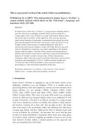 Pdf The Subconscious In James Joyce S Eveline A Corpus Stylistic Analysis That Chews On The Fish Hook