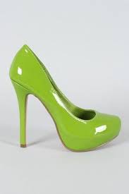 Black And Lime Green Shoes Xoxo Patent Almond Toe Pump Lime Green Shoes Green Shoes Green Heels