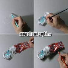Now let's create a more realistic outline. Marcello Barenghi A Toothpaste Tube Drawing 3d Drawings 3d Art Drawing Realistic Art