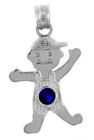 They exist to make sure some things can never be forgotten. White Gold Baby Charms And Pendants Boy Birthstone Charm With Cz Sapphire Blue Stone