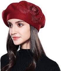 Knitted Beret Hat Wool Braided Hat French Beret Winter Autumn Solid Color Winter Hats Ladies Dress Hats Beret