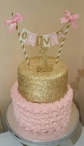 Rose Gold 12th Birthday Cake Designs Pink Buttercream Rose Cake With Gold Sequins And Edible Banting With Baby S Name Pink Gold Cake Sequin Cake Buttercream Rose Cake