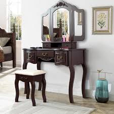Check spelling or type a new query. Up To 70 Off Giantex Vanity Dressing Table Set With Stool Tri Folding Vintage Vanity Makeup Dressing Table Set 5 Drawers Christmas Large Vanities With Bench Black Welcome To Order 51 79 51 52