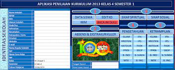 Aplikasi rapor ini bisa anda dapatkan mulai dari kelas 1, 2, 3, 4, 5, dan 6. Aplikasi Raport Kelas 4 Semester 1 Kurikulum 2013 Revisi 2017 Portal Edukasi Dikdas