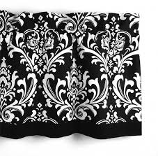 Black And White Valance Curtains Damask Valance In Black White Floral Pattern By Laricahome 34 95 Damask Curtain Patterns Black And White Valance