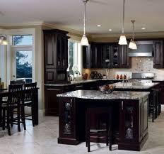 Rich Dark Cabinets With 2 Islands Ceramic Tile Floors Pendants Lighting Tile Ba With Images Transitional Kitchen Design Classic Kitchen Design Espresso Kitchen Cabinets