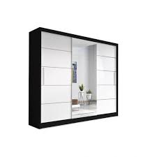 Schrank weiss mit spiegel kleiderschrank massivholz antik wei. Kleiderschrank Schwebeturenschrank Elba 250 Schwarz Matt Weiss Matt Mit Spiegel Moblo