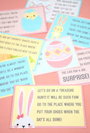 Getting the first clue for treasure hunt: Easter Scavenger Hunt Free Printable Happiness Is Homemade