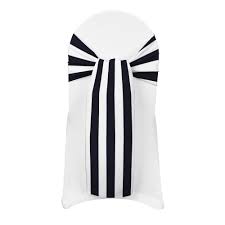 Black And White Striped Spandex Chair Covers 100 Stripe Satin Chair Cover Sash Bows 6 X108 Print Wedding Party Made In Usa Striped Chair Chair Sashes Black White Parties