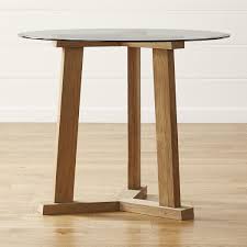 Shop Teak Reclaimed Wood High Dining Table With 42 Round Glass Top A Clear Water Based Finish Enhances An High Dining Table Round Glass Table Dining Table