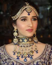 nidhi shah bridal makeup in blue