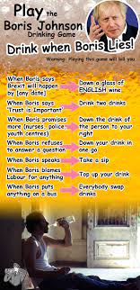 In pirro's drinking game, she takes a swig every time donald trump ignores a congressional subpoena. Thousands Hospitalised Playing Drink When Boris Lies Drinking Game The Chester Bugle