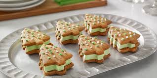Popular christmas cookies like frosted cutout reindeer cookies. Gingerbread Christmas Tree Sandwiches Recipe Christmas Food Gingerbread Christmas Tree Diy Holiday Recipes