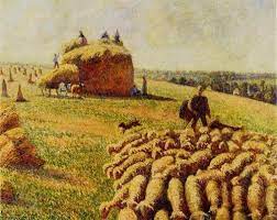 flock of sheep in a field after the harvest camille pissarro 1889 les arts impressionnisme coloriage fleur rose pour adultes