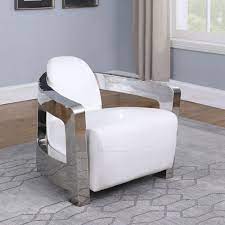 Modern Arm Chairs Sandoval White Accent Chair Eurway Leather Accent Chair White Accent Chair White Leather Accent Chair