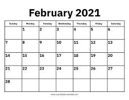 Free to download and print. February 2021 Calendars Printable Calendar 2021