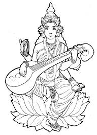 All you need is photoshop (or similar), a good photo, and a couple of minutes. Art Therapy Coloring Page India Saraswati 11