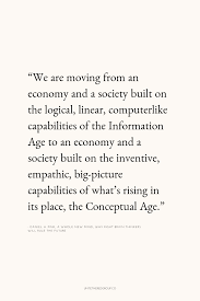 6 Essential Abilities To Succeed In The Conceptual Age Daniel H Pink A Whole New Mind Why Right Brain Thinke Create Quotes Leadership Quotes Artist Quotes