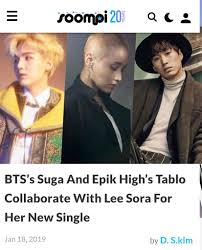 Lee hi originally sang the guide vocals for . Bts S Suga And Epik High S Tablo Collaborate With Lee Sora For Her New Single International Lovelies Amino