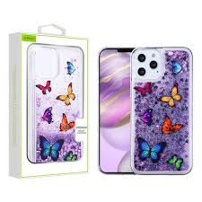 Cases for smartphone lg %3c (142). Airium Glitter Hybrid Protector Case For Apple Iphone 12 Pro Max 6 7 Butterfly Dancing Purple Quicksand Hearts Cases Com