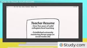 Tailoring The Content Of Your Resume For A Job Video Lesson Transcript Study Com