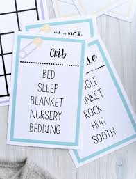 These free printable cards could also be used as an invitation to a baby shower. Free Printable Baby Shower Games For Large Groups Fun Squared