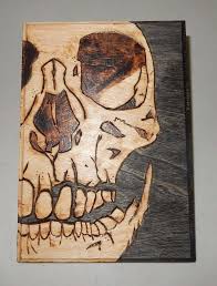 Pyrography Human Skull Wood Burning Art Taxidermy Obscure Bizarre Wall Decor Wood Burning Patterns Wood Burning Art Wood Burning