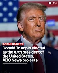 BREAKING: Donald Trump is elected as the 47th president of the United  States, ABC News projects. Tune to ABC for analysis. https://trib.al/hz3cxJD