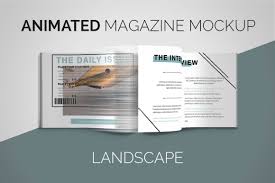 Download Animated Magazine Mockup Landscape Creative Photoshop Templates Creative Market