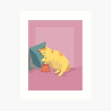 Fat Sad Cat Art Prints for Sale | Redbubble