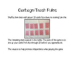 Simply print onto card stock, trim, fold and glue where indicated. Garbage Trash Card Game Visual By Hello Mrs Nelson Tpt