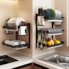 Sale ends in 15 hours. Black Stainless Steel Dish Rack Wall Hanging Bowl Plate Rack Drain Shelf Free Punching Kitchen Storage Organizer Racks Holders Aliexpress