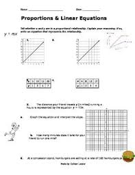 Linear Equations Proportions Practice Equations Linear Equations Proportional Relationships