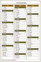 Quarterly Calendar 2022 Free And Customizable