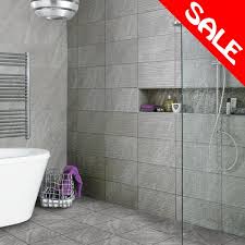 Grey and white bathrooms look smart, clean, stylish, and provide a calming backdrop in which we can relax our mind, body and soul. Ditto Wall Floor Tiles 331x331 Box Of 9 Dark Grey