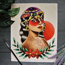 Paper fortune teller tattoo done by alessandro joy raggi. Traditional Crystal Flapper Fortune Teller Tattoo Flash Art Etsy