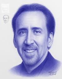 Cold Press Watercolor Paper Illustration with Blue Pen